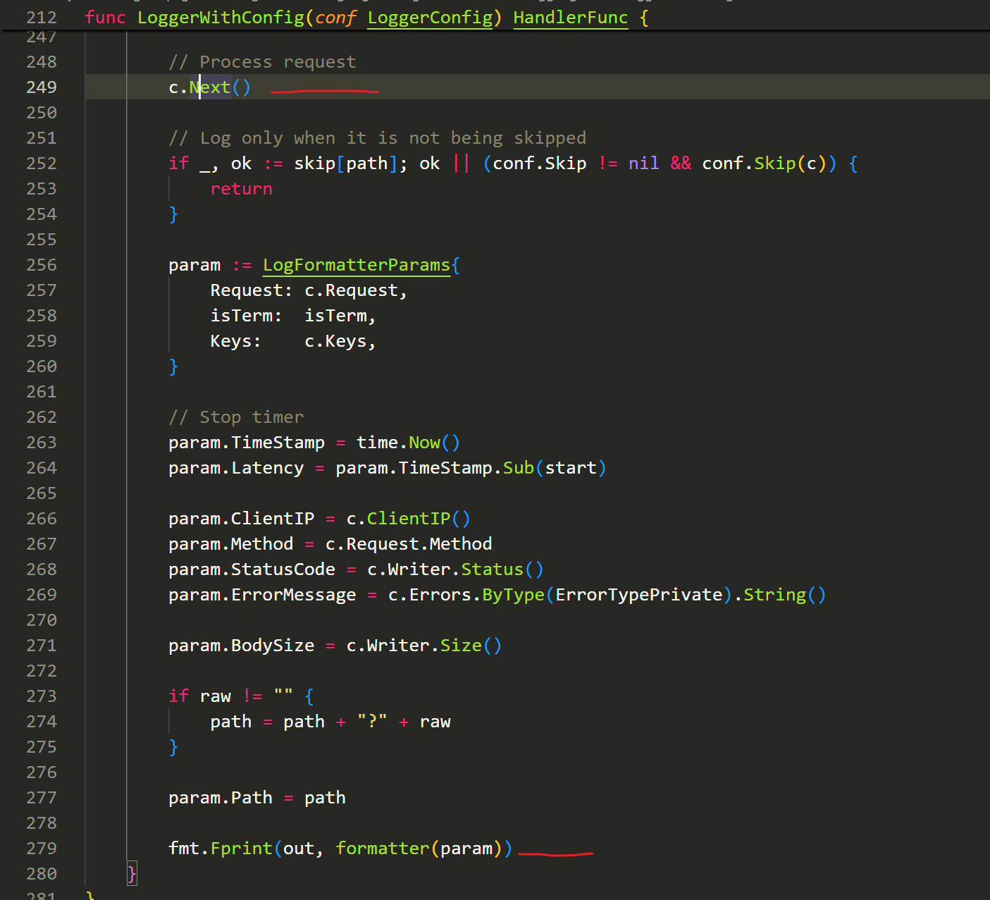 Gin send response from middleware, continue to execute handler chain