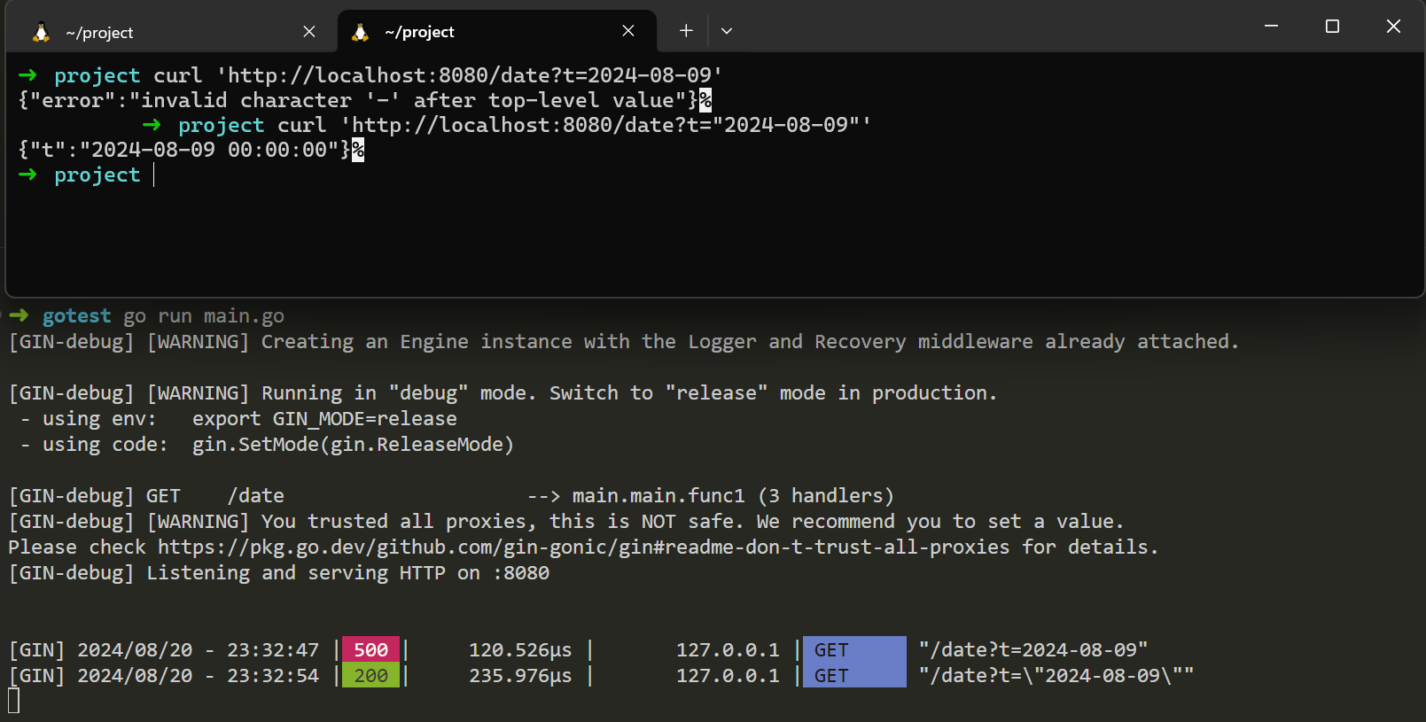 Gin custom time.Time type can not use ShoudBindQuery get a value ,error : invalid character '-' after top-level value