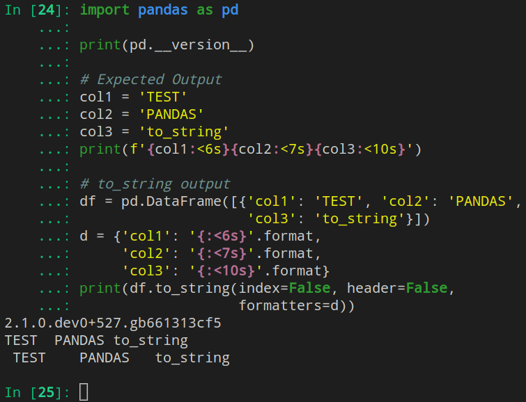Pandas BUG: DataFrame.to_string() creates extra space for string dtypes