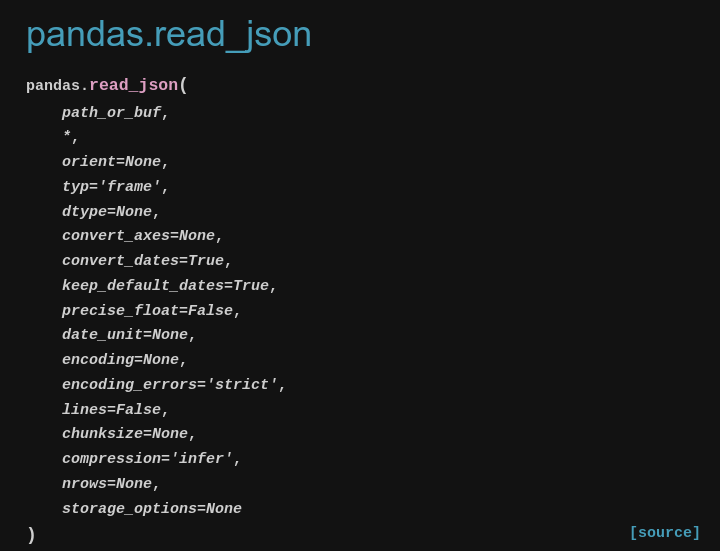 Pandas DOC: line breaks in long signatures