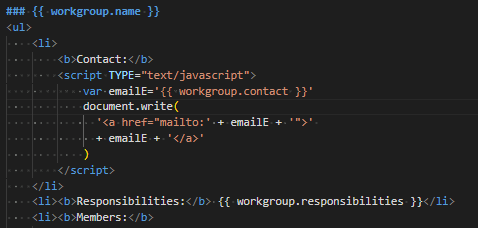 Pandas WEB: Obfuscate workgroup email addresses
