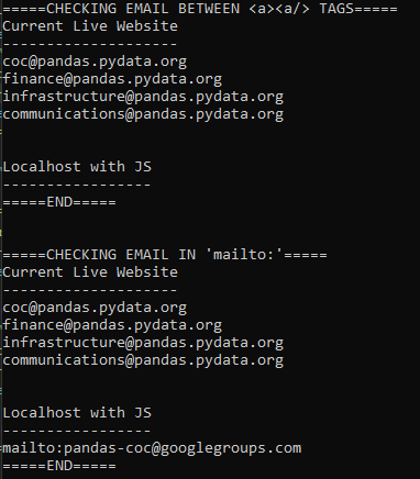 Pandas WEB: Obfuscate workgroup email addresses