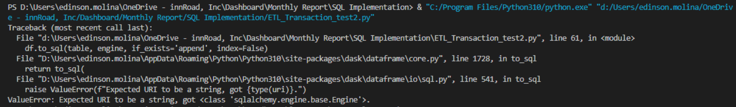 Pandas BUG: Cannot connect to sql